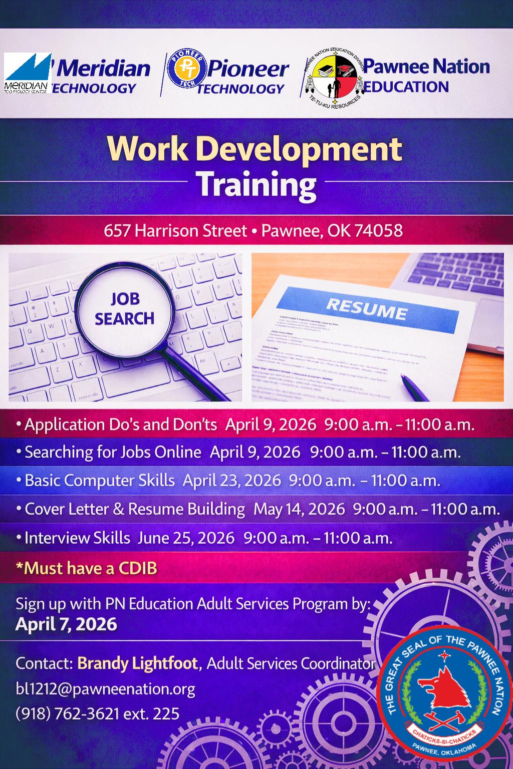 Work Development Training Available! | Meridan Echnology - Pioneer ...